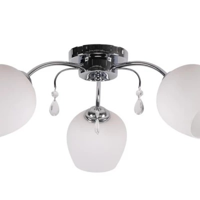 Stropní moderní osvětlení ZACHERA - 3xE27, 40W, chromované / bílé