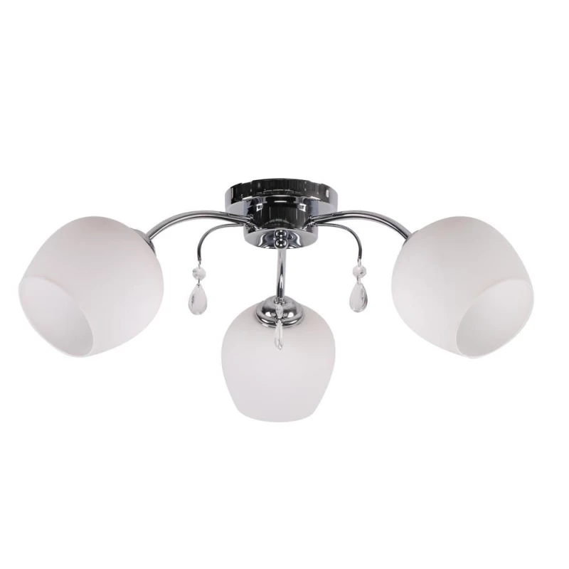 Stropní moderní osvětlení ZACHERA - 3xE27, 40W, chromované / bílé