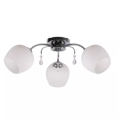 Stropní moderní osvětlení ZACHERA - 3xE27, 40W, chromované / bílé