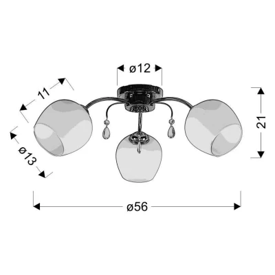Stropní moderní osvětlení ZACHERA - 3xE27, 40W, chromované / bílé