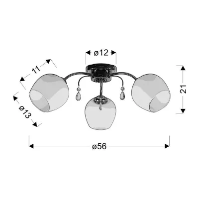 Stropní moderní osvětlení ZACHERA - 3xE27, 40W, chromované / bílé
