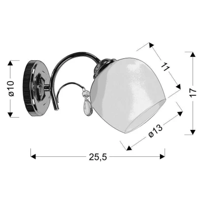 Nástěnné moderní osvětlení ZACHERA - 1xE27, 40W, chromované / bílé