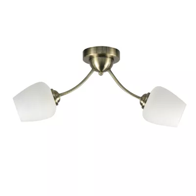 Rustikální stropní osvětlení ZINA - 2xE27, 40W, patina / bílé