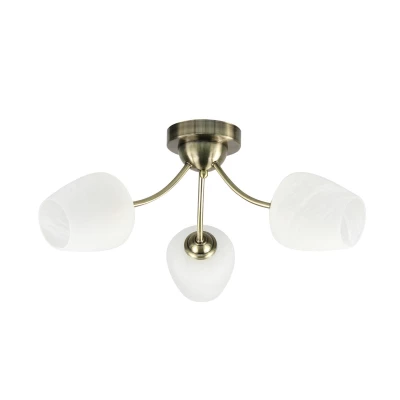 Rustikální stropní osvětlení ZINA - 3xE27, 40W, patina / bílé