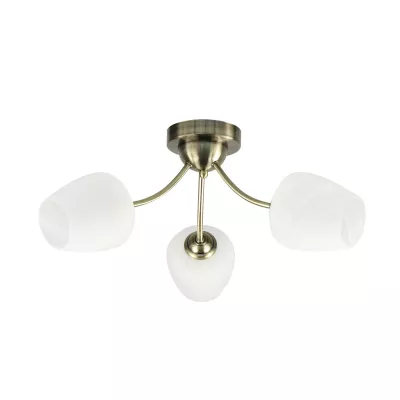 Rustikální stropní osvětlení ZINA - 3xE27, 40W, patina / bílé