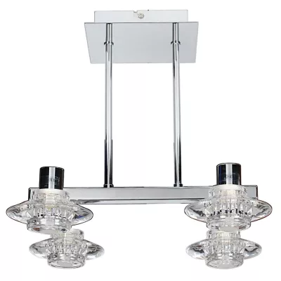 Závěsné osvětlení RASTEK - 4xG9, 40W, chromované / čiré + žárovky ZDARMA