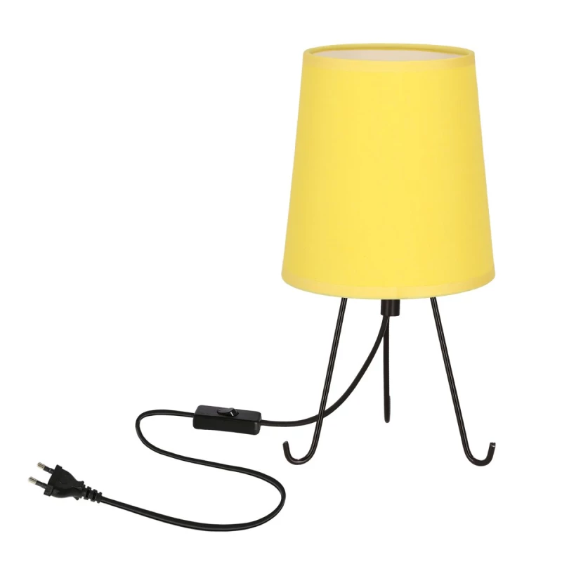 Stolní lampa trojnožka SMALLY - 1xE14, 40W, černá / žlutá