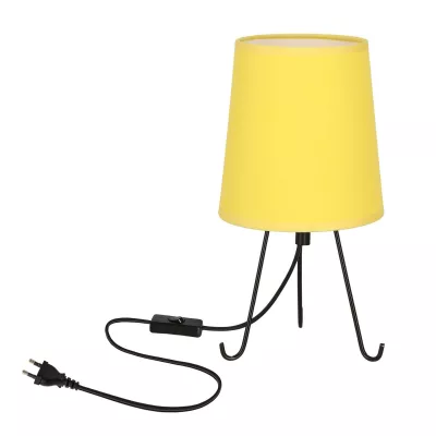 Stolní lampa trojnožka SMALLY - 1xE14, 40W, černá / žlutá