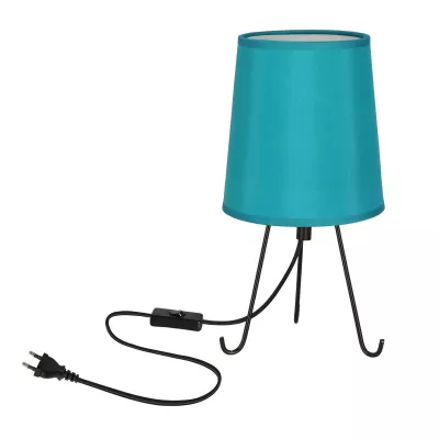 Stolní lampa trojnožka SMALLY - 1xE14, 40W, černá / modrá