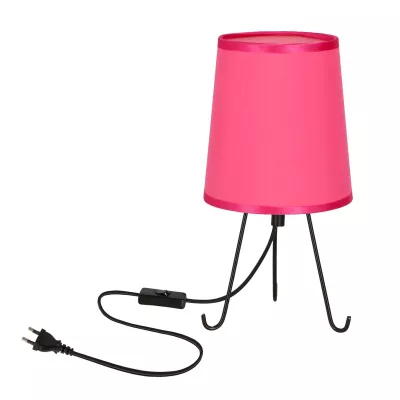 Stolní lampa trojnožka SMALLY - 1xE14, 40W, černá / růžová