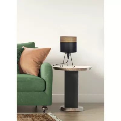 Stolní lampa trojnožka SMALLY - 1xE14, 40W, černá / ořech