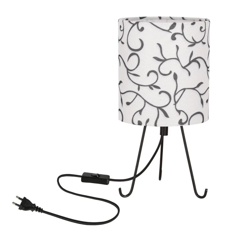 Stolní lampa trojnožka SMALLY - 1xE14, 40W, černá / bílá