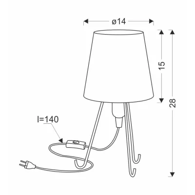 Vzorovaná stolní lampa trojnožka SMALLY - 1xE14, 40W, černá / modrá