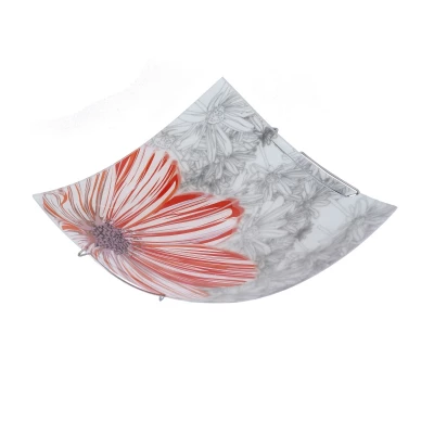 Stropní / nástěnné svítidlo SPRING - 1xE27, 60W, 30x30cm, hranaté, červené / bílé