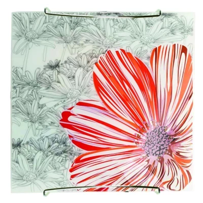 Stropní / nástěnné svítidlo SPRING - 1xE27, 60W, 30x30cm, hranaté, červené / bílé