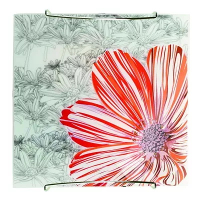 Stropní / nástěnné svítidlo SPRING - 1xE27, 60W, 30x30cm, hranaté, červené / bílé