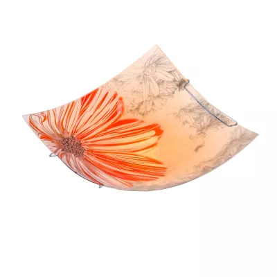 Stropní / nástěnné svítidlo SPRING - 1xE27, 60W, 30x30cm, hranaté, červené / bílé