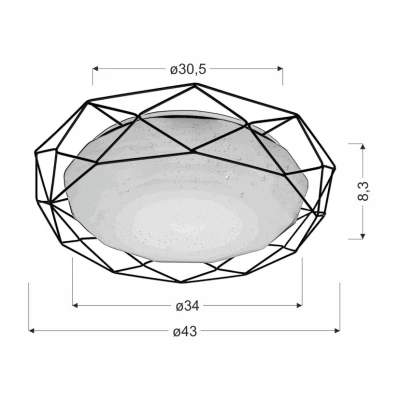 Stropní přisazené LED svítidlo SVEN - 16W, 3000K (teplá bílá), bílé