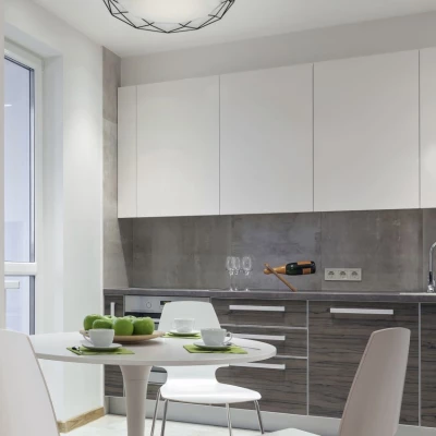 Stropní přisazené LED svítidlo SVEN - 28W, 3000K (teplá bílá), černé / bílé