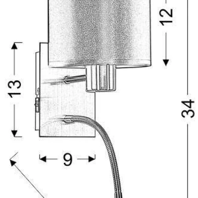 Nástěnná lampa se čtecím ramenem SYLWANA - 1xE14, 40W + LED 3W, chromovaná / červená