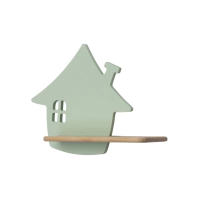 Dětská LED lampička na zeď s poličkou HOUSE - 4W, 4000K (denní bílá), mátová