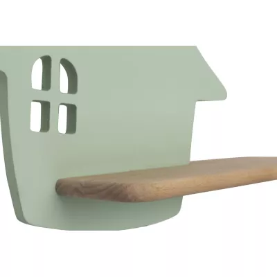 Dětská LED lampička na zeď s poličkou HOUSE - 4W, 4000K (denní bílá), mátová