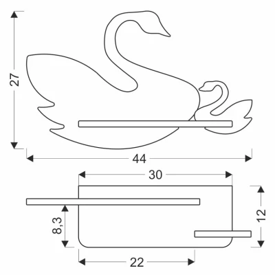 Nástěnné dětské LED světlo do zásuvky SWAN - 5W, 4000K (denní bílá), bílé / růžové