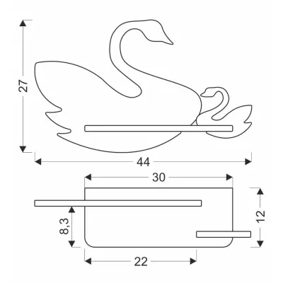 Nástěnné dětské LED světlo do zásuvky SWAN - 5W, 4000K (denní bílá), bílé / růžové