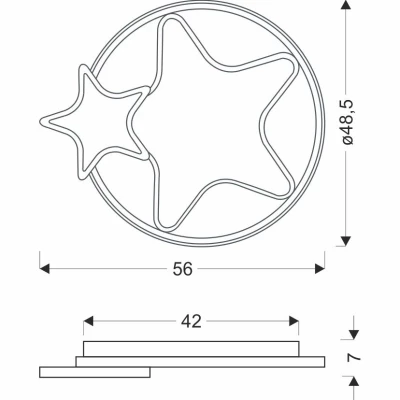Dětské nástěnné LED světlo ASTRE - 36W, 3000-6500K (teplá-studená bílá), hnědé / bílé