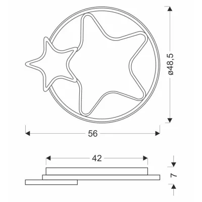 Dětské nástěnné LED světlo ASTRE - 36W, 3000-6500K (teplá-studená bílá), hnědé / bílé