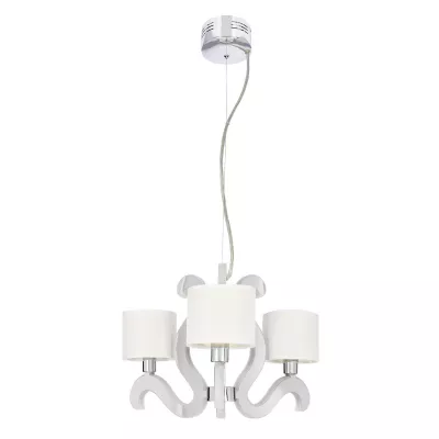 Tříramenné závěsné světlo AMBROSIA - 3xE14, 40W + LED 18,4W, 2800K (teplá bílá), chromované