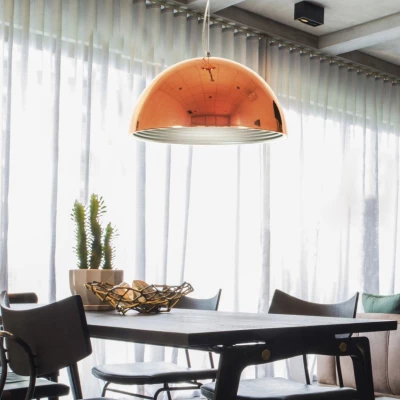 Závěsné kovové osvětlení AMALFI - 1xE27, 60W, 40cm, měděné
