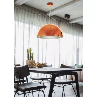 Závěsné kovové osvětlení AMALFI - 1xE27, 60W, 40cm, měděné