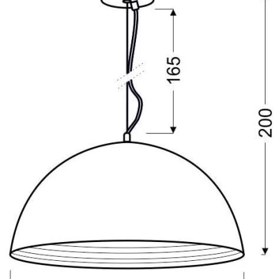 Závěsné kovové osvětlení AMALFI - 1xE27, 60W, 40cm, měděné