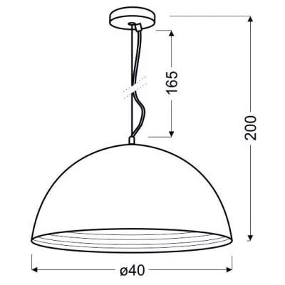 Závěsné kovové osvětlení AMALFI - 1xE27, 60W, 40cm, měděné
