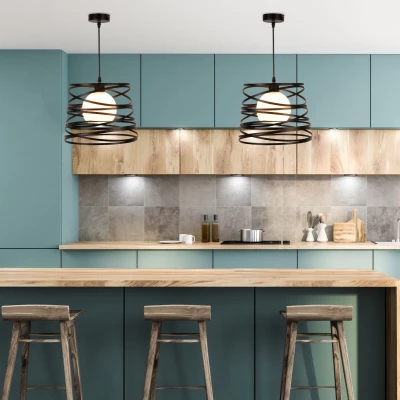 Závěsné designové osvětlení AKITA - 1xE27, 40W, černé