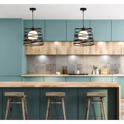 Závěsné designové osvětlení AKITA - 1xE27, 40W, černé