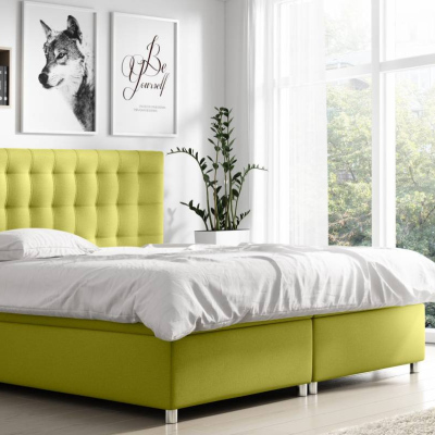 Velká čalouněná postel Diana zelená 200 + Topper zdarma