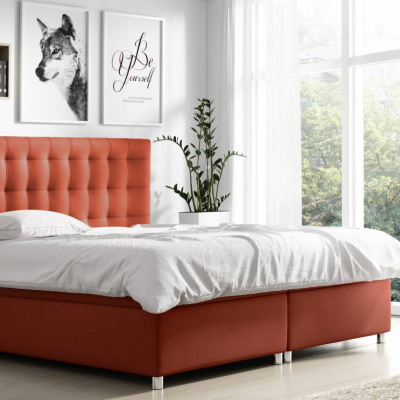 Čalouněná manželská postel Diana červená 180 + Topper zdarma
