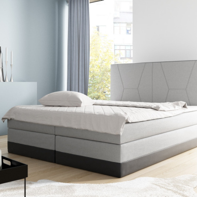 Dvojlůžková čalouněná postel Stefani šedá 140 + toper zdarma