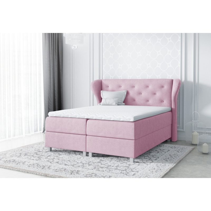 Čalouněná postel Eveli růžová 120 + topper zdarma