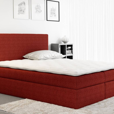 Velká čalouněná postel Ella červená 200 + Topper zdarma