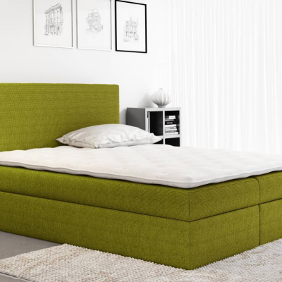 Čalouněná manželská postel Ella zelená 180 + Topper zdarma