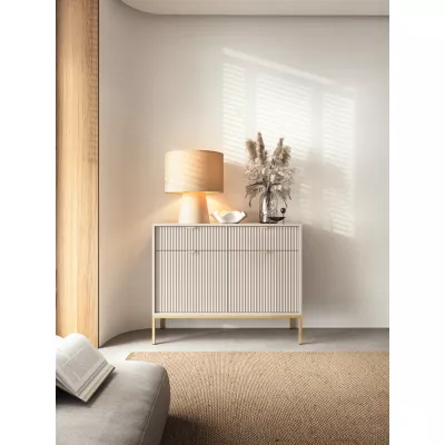 Kombinovaná komoda MISHEEL - kašmír / zlatá