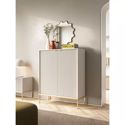 Vysoká komoda MISHEEL - kašmír / zlatá