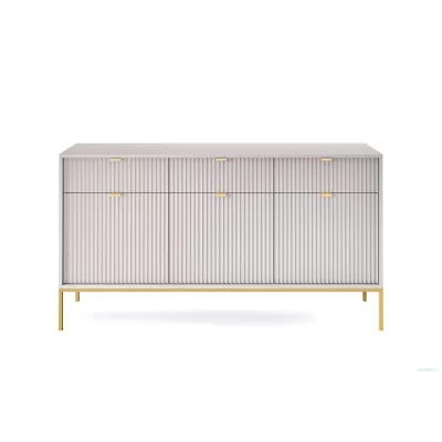 Široká kombinovaná komoda MISHEEL - kašmír / zlatá