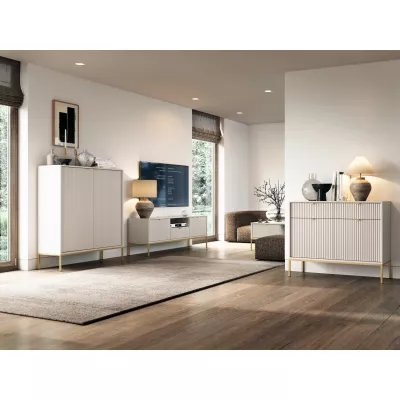 Televizní stolek MISHEEL - kašmír / zlatý