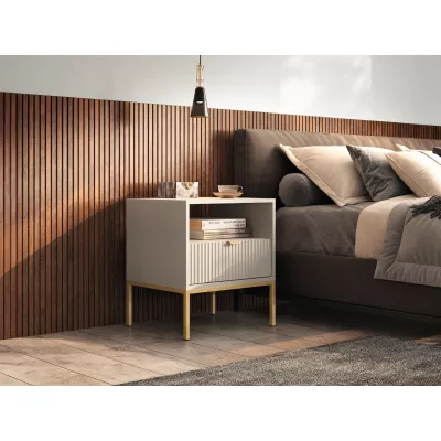 Noční stolek MISHEEL - kašmír / zlatý