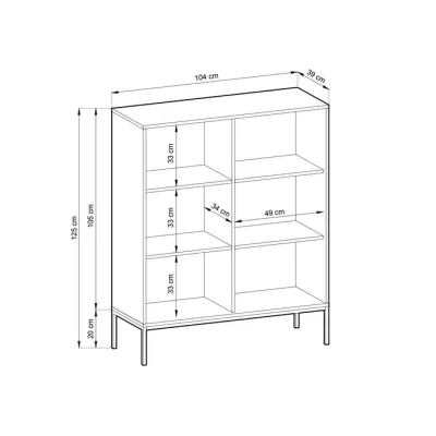 Vysoká komoda MISHEEL - kašmír / černá