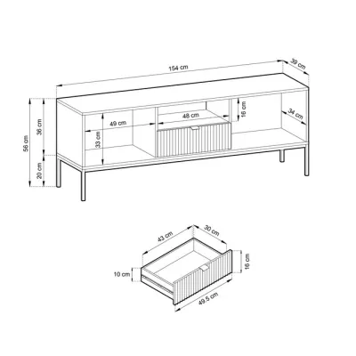 Televizní stolek MISHEEL - kašmír / černý